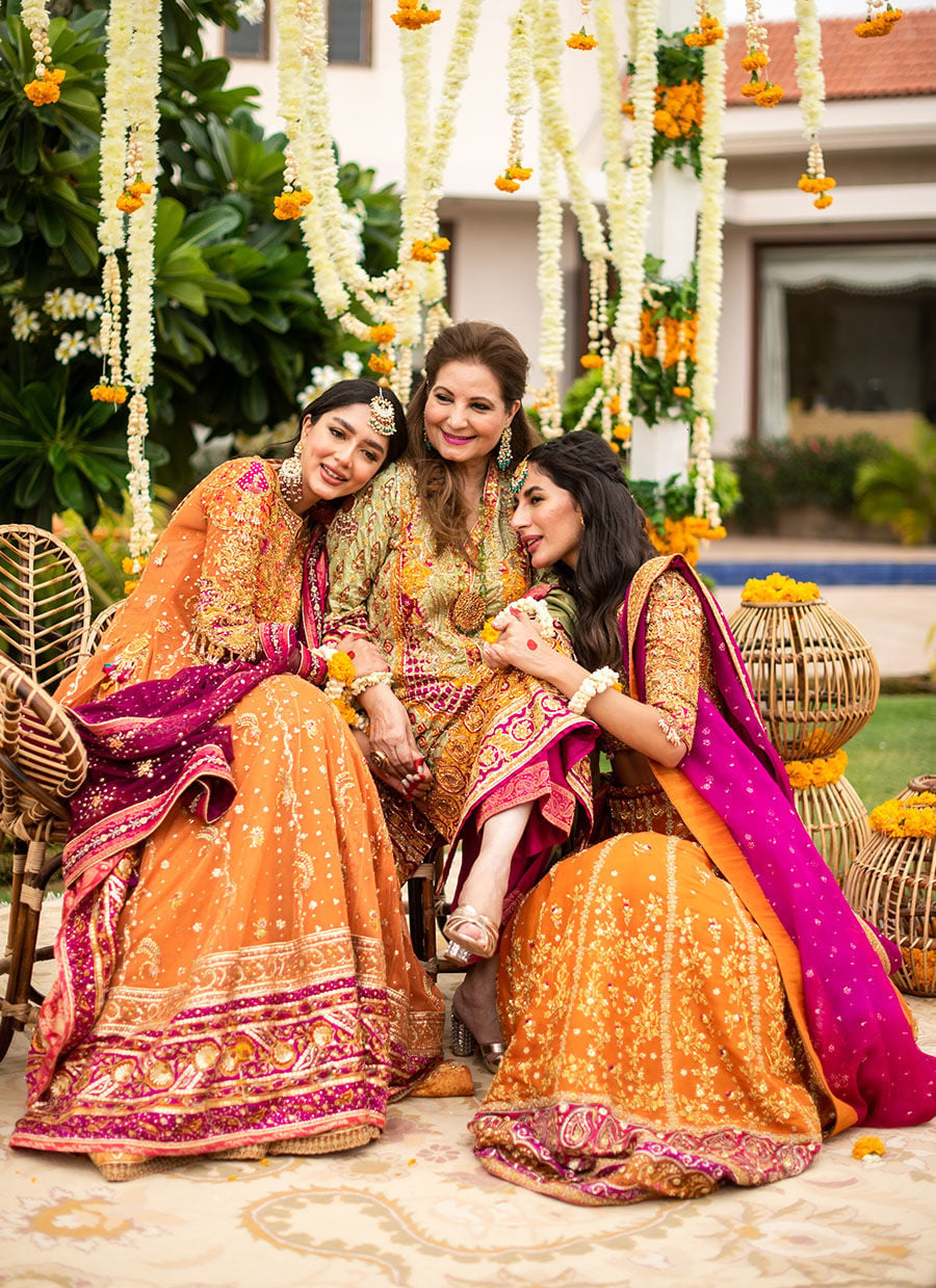 Burnt Orange Bridal Kalidaar Lehenga with Magenta Dupatta – Wedding Dress