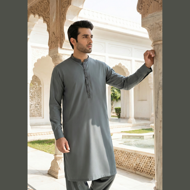 Men’s Wash & Wear Shalwar Kameez – Stitched | Ready to Wear