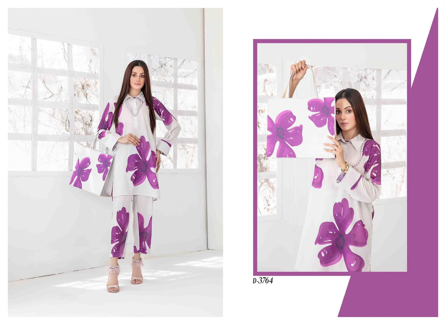 Purple Bloom Printed Lawn Dress