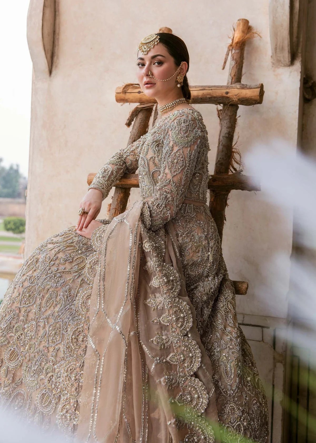 Zaina Peach Bridal Lehenga – Luxury Embellished Wedding Dress