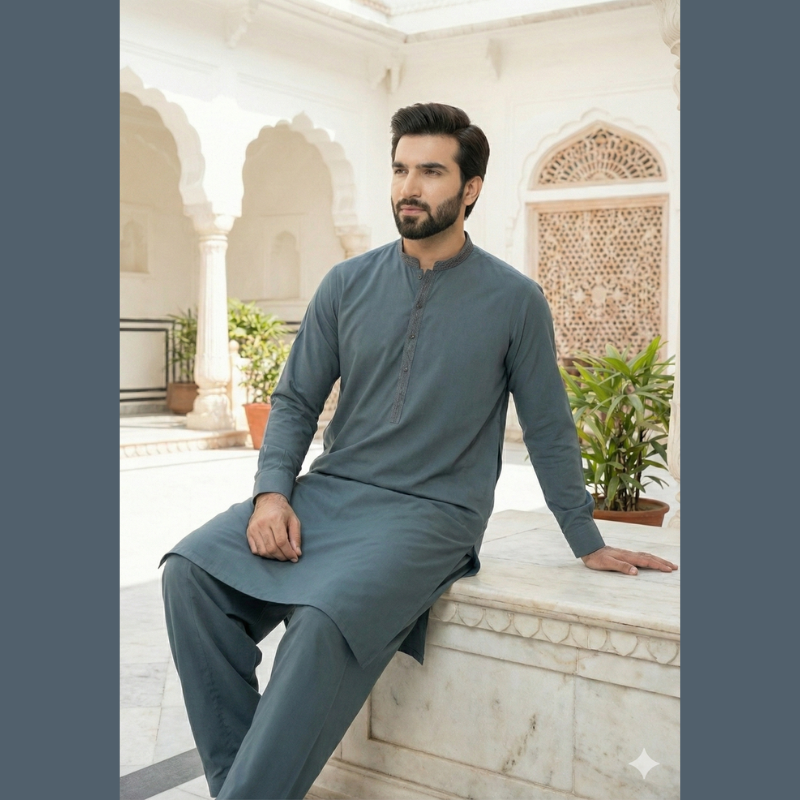 Men’s Wash & Wear Shalwar Kameez – Stitched | Ready to Wear