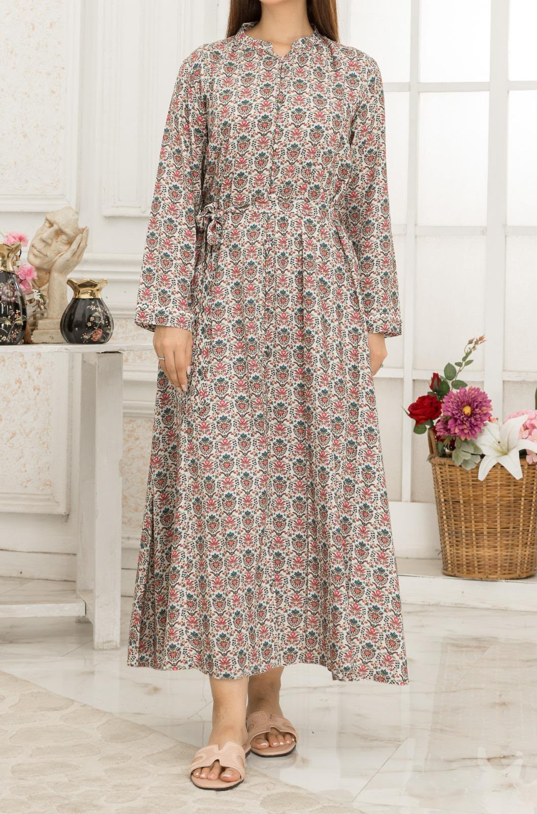 Rafia Printed Flared Maxi Dress – Luxury Casual Wear
