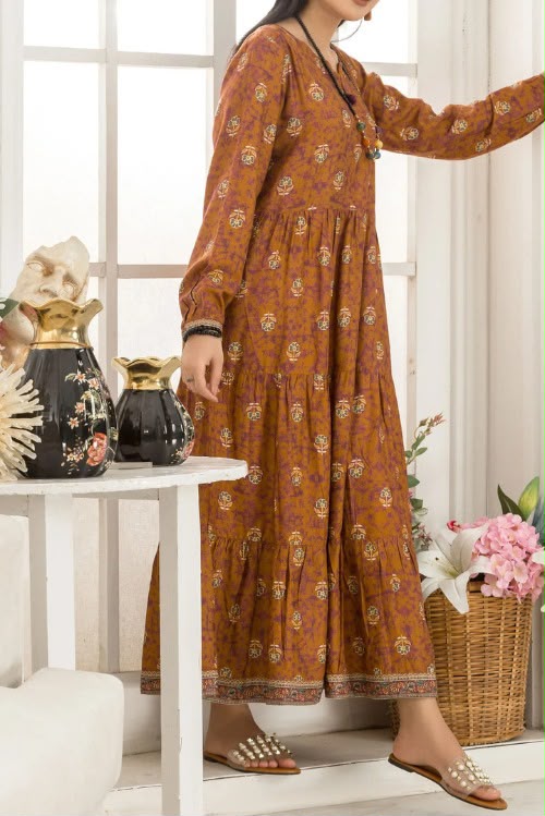 Rafia Printed Flared Maxi Dress – Luxury Casual Wear
