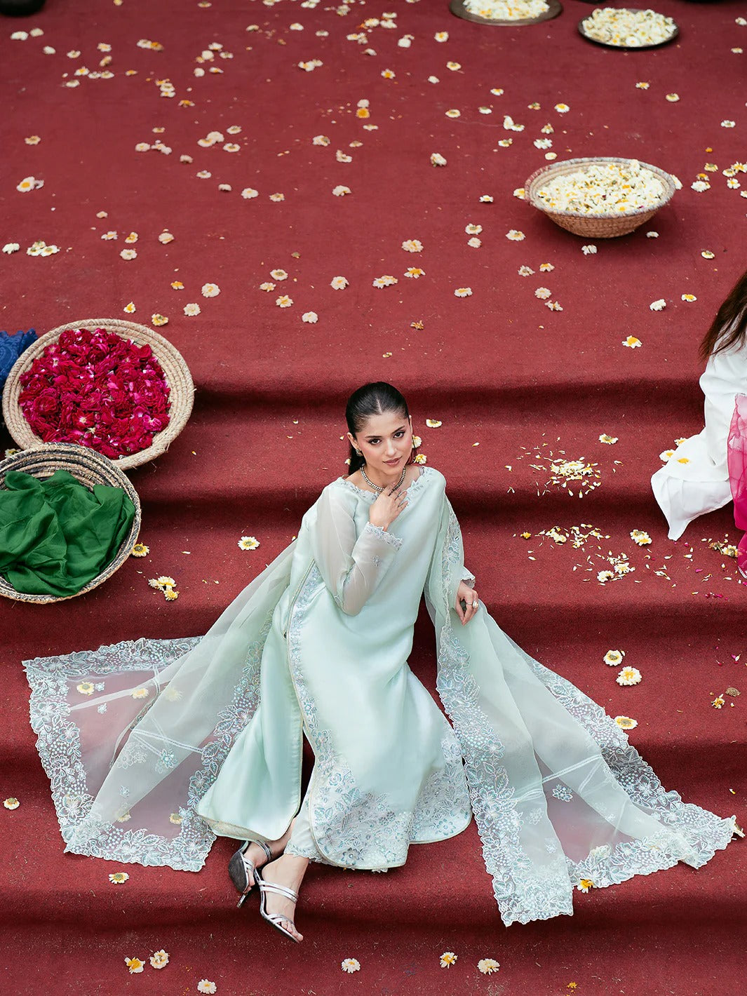 Allys Sheesha Silk Hand work and Embroidered