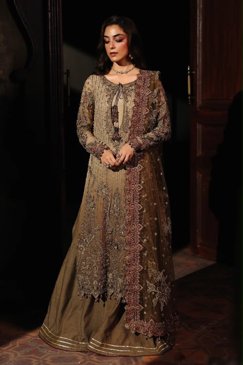 Chiffon Suit with Adda Work, Raw Silk Trouser & Net Dupatta