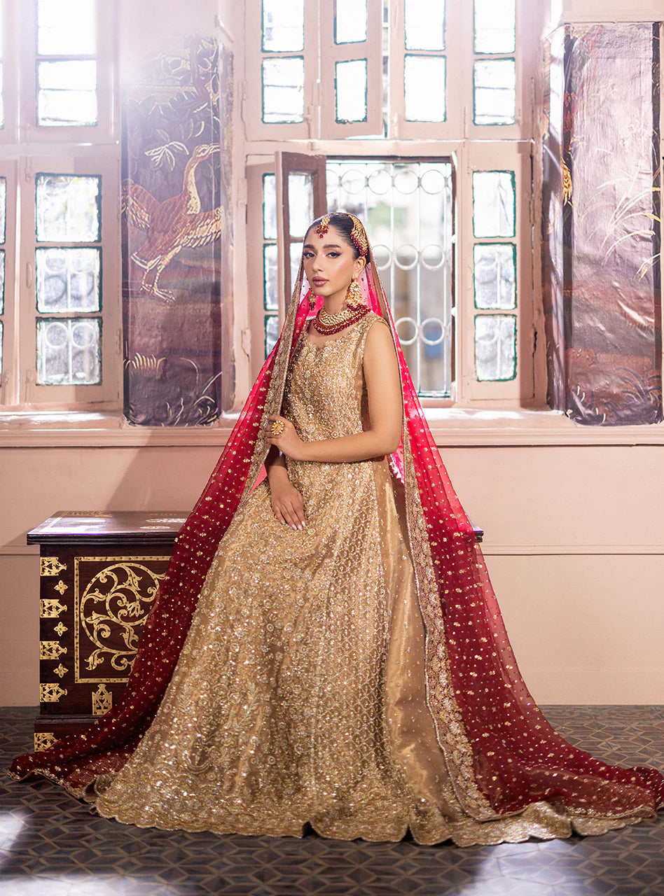 Luxury Zardozi Wedding Dress with Organza Dupatta