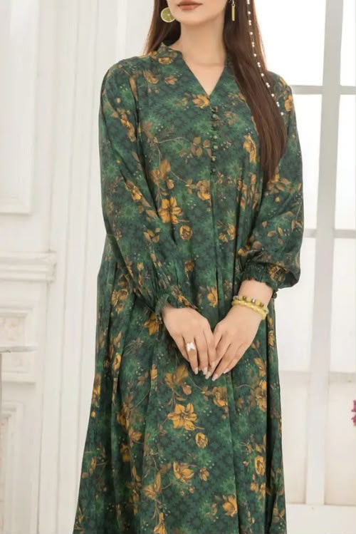Rafia Printed Flared Maxi Dress – Luxury Casual Wear