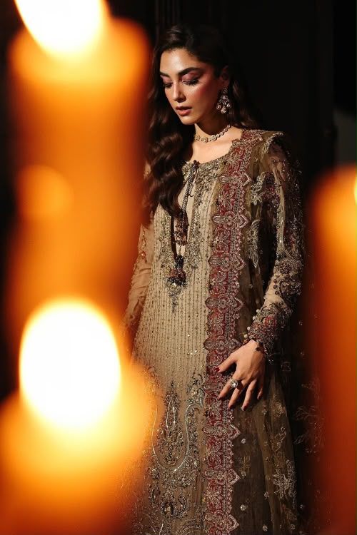 Chiffon Suit with Adda Work, Raw Silk Trouser & Net Dupatta
