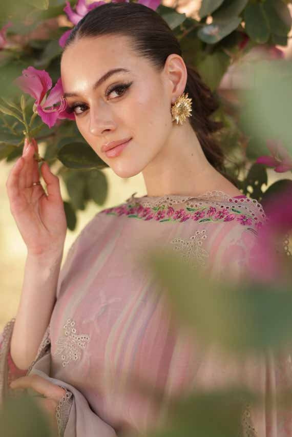 Charizma Lawn Three piece with Embroidered Dopatta