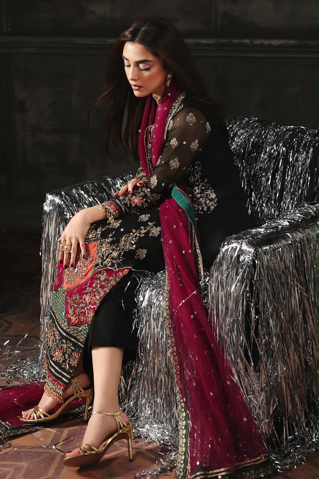 Luxury Chiffon Suit with Adda Work & Net Dupatta