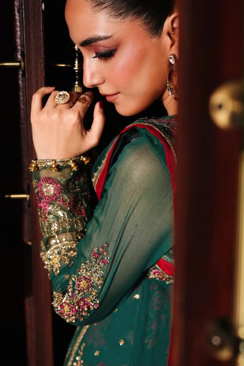 Luxury Chiffon Suit with Adda Work & Net Dupatta
