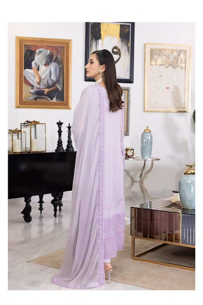 Luxury Sequins Embroidered Chiffon-Periwinkle