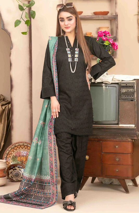Tawakkal Fabric Printed Lawn Farshi shalwar -Stitched