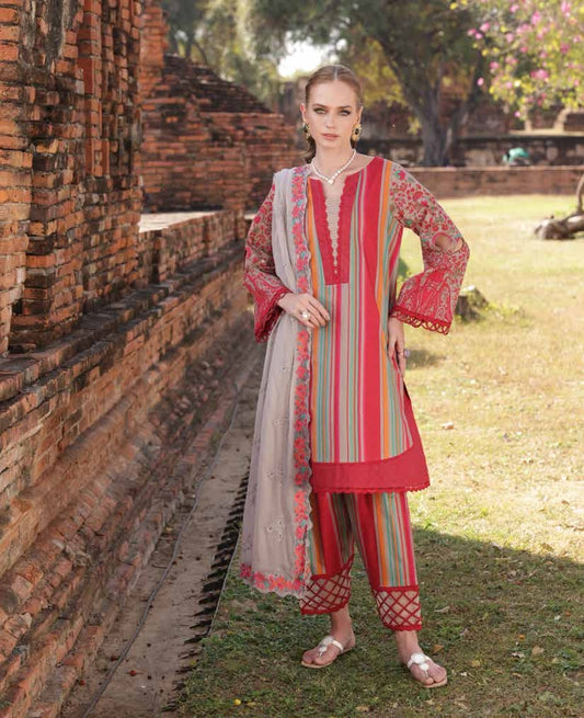 Charizma Lawn Three piece with Embroidered Dopatta
