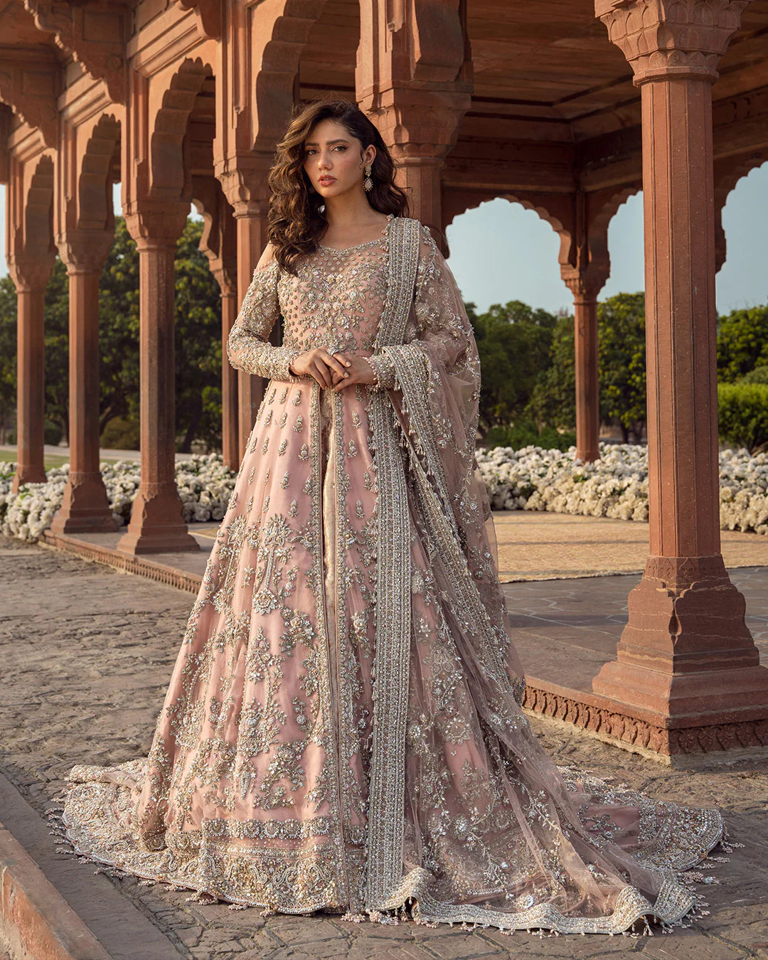Eastern Clozet | Aysana — Bridal Gown with Jamawar Lehnga