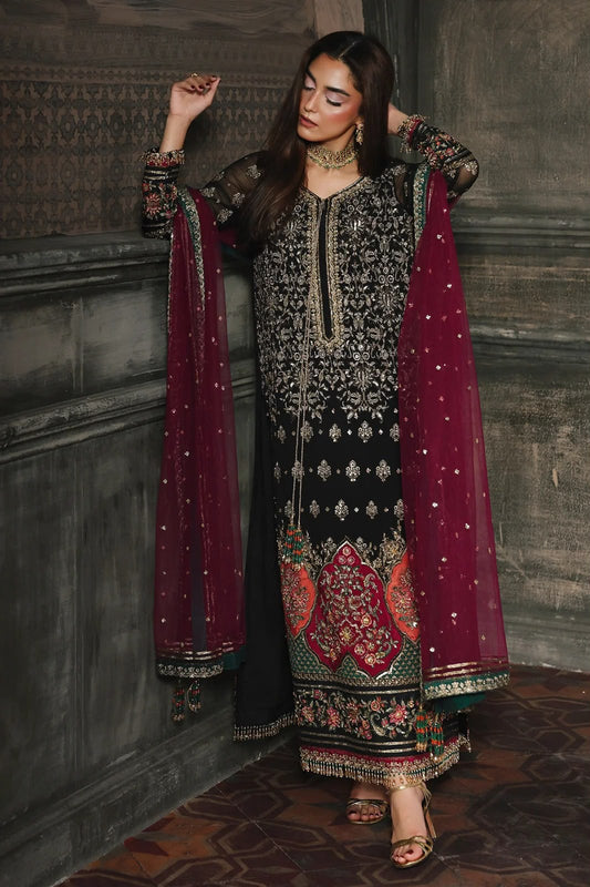 Luxury Chiffon Suit with Adda Work & Net Dupatta