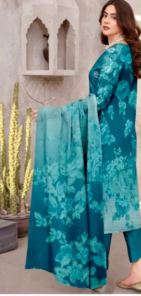 Embroidered Lawn Suit with Chiffon Dupatta