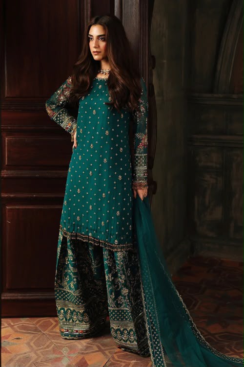 Luxury Chiffon Suit with Adda Work & Net Dupatta