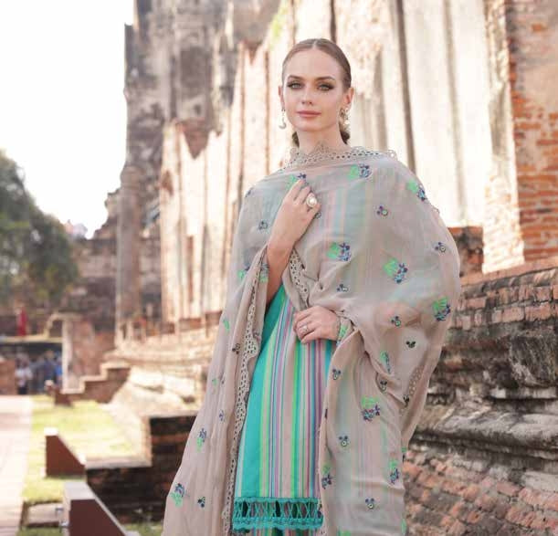 Charizma Lawn Three piece with Embroidered Dopatta