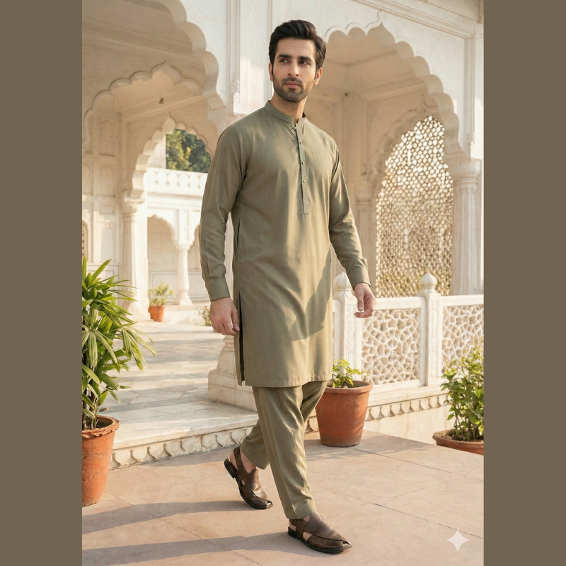 Men’s Wash & Wear Shalwar Kameez – Stitched | Ready to Wear