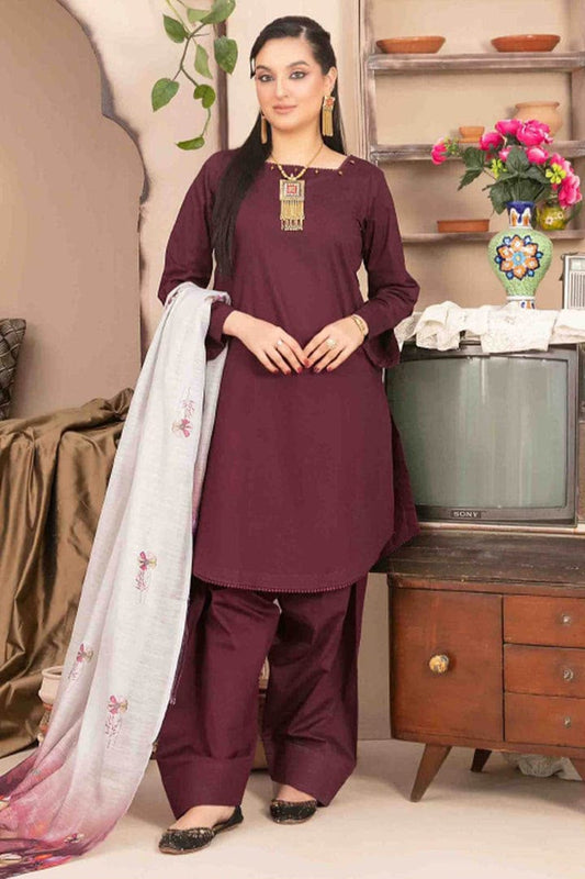 Tawakkal Fabric Printed Lawn Farshi shalwar -Stitched