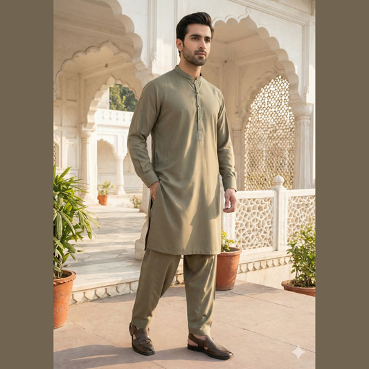 Men’s Wash & Wear Shalwar Kameez – Stitched | Ready to Wear