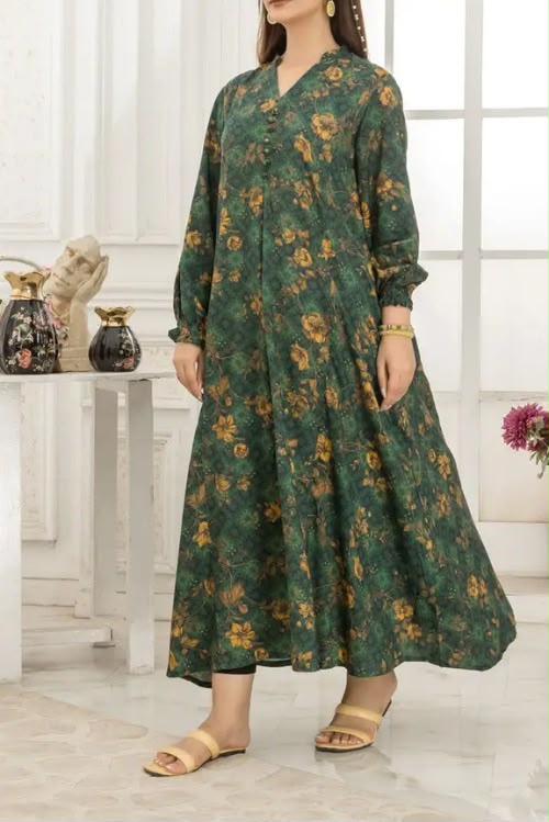 Rafia Printed Flared Maxi Dress – Luxury Casual Wear