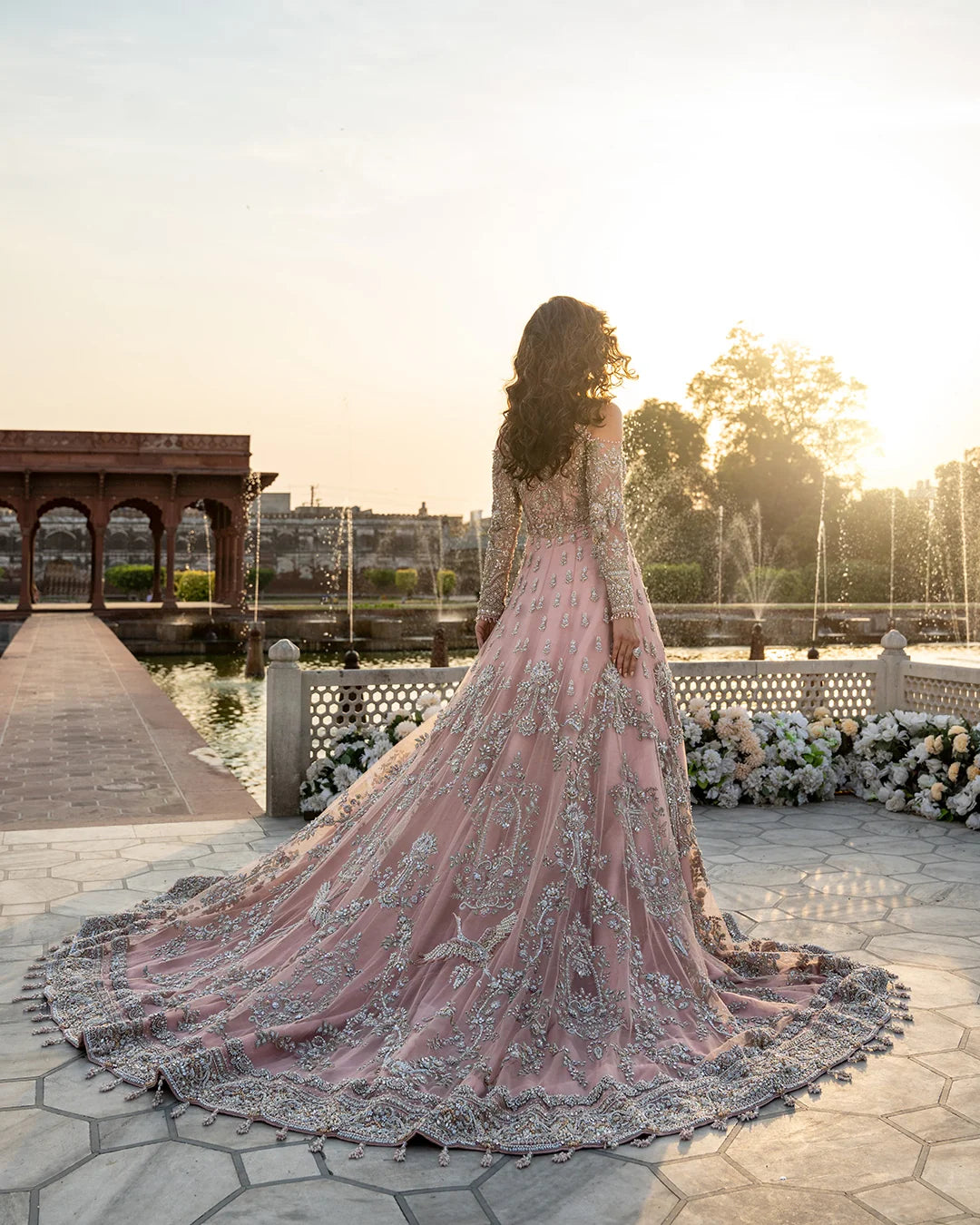Eastern Clozet | Aysana — Bridal Gown with Jamawar Lehnga