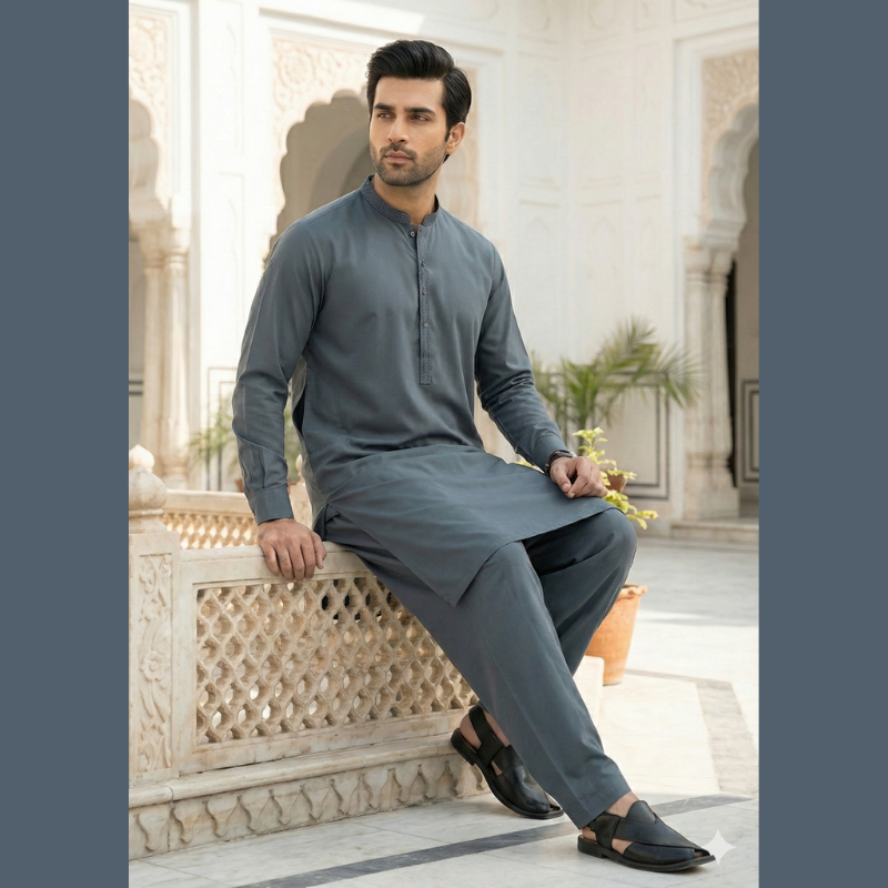 Men’s Wash & Wear Shalwar Kameez – Stitched | Ready to Wear