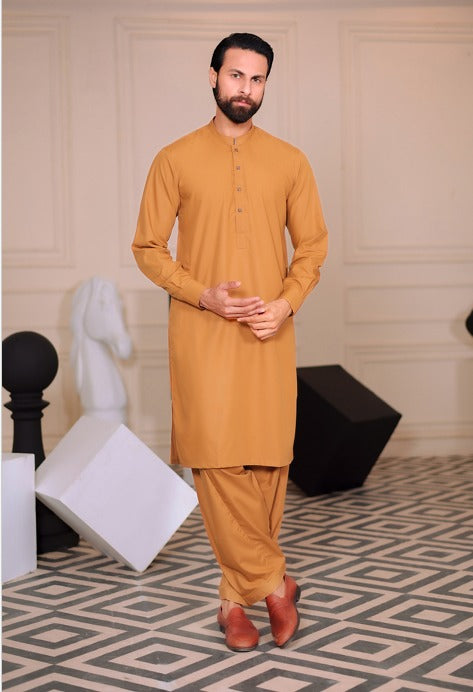 Mustard Yellow Pakistani Men’s Kurta Shalwar ( MN335 )