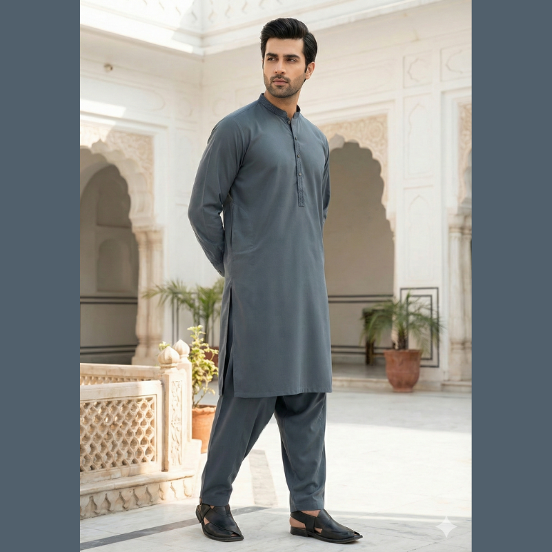 Men’s Wash & Wear Shalwar Kameez – Stitched | Ready to Wear