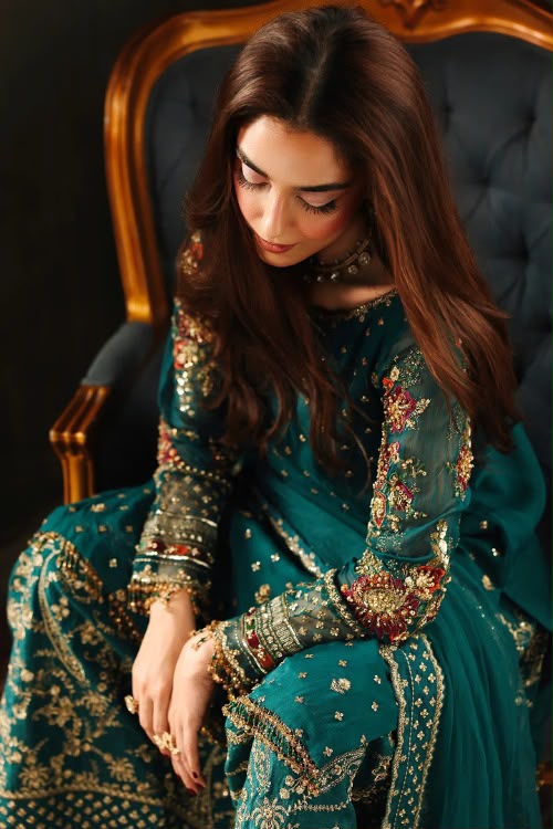 Luxury Chiffon Suit with Adda Work & Net Dupatta
