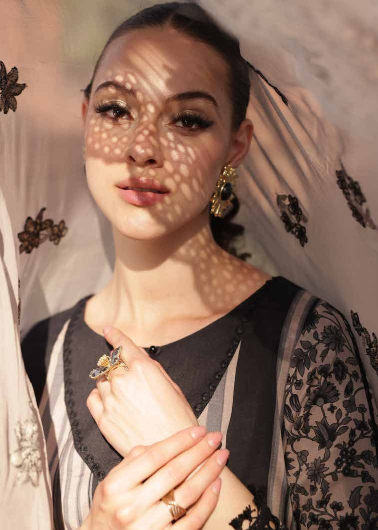 Charizma Lawn Three piece with Embroidered Dopatta