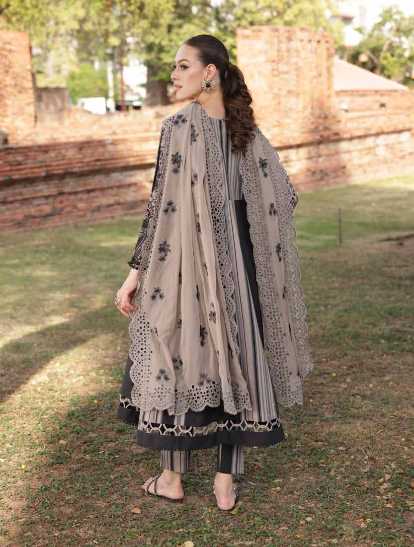 Charizma Lawn Three piece with Embroidered Dopatta
