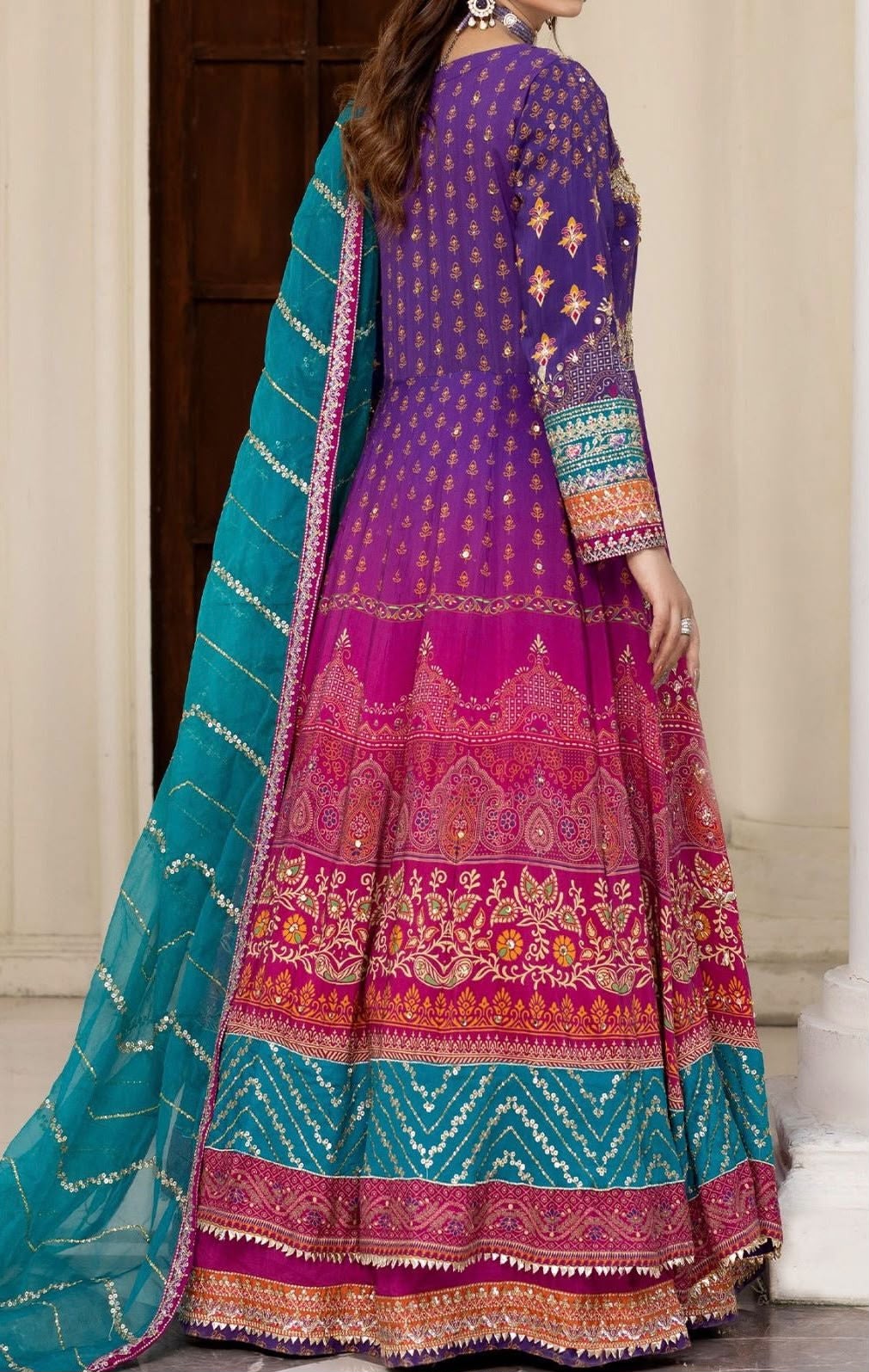 Rafia Luxury Silk Long Gown Maxi Style