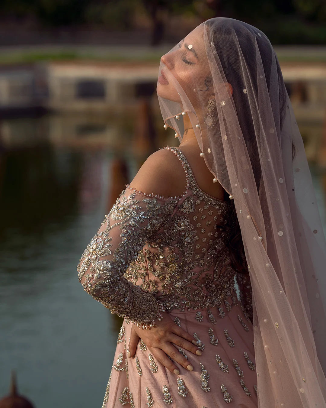 Eastern Clozet | Aysana — Bridal Gown with Jamawar Lehnga