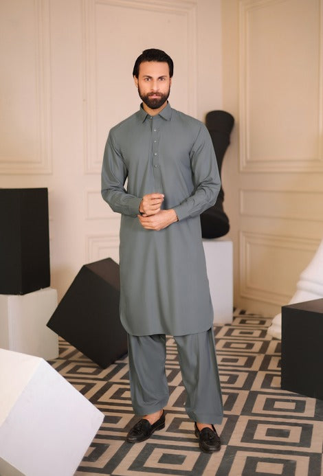 Men’s Grey Pakistani Shalwar Kameez | Traditional Pakistani wear