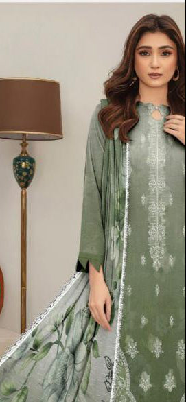 Embroidered Lawn Suit with Chiffon Dupatta