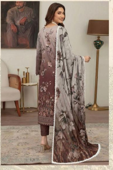 Embroidered Lawn Suit with Chiffon Dupatta