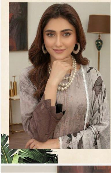 Embroidered Lawn Suit with Chiffon Dupatta