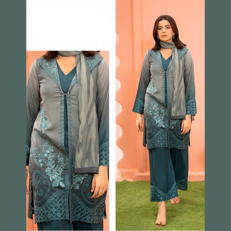 Elegant Embroidered 3-Piece Suit