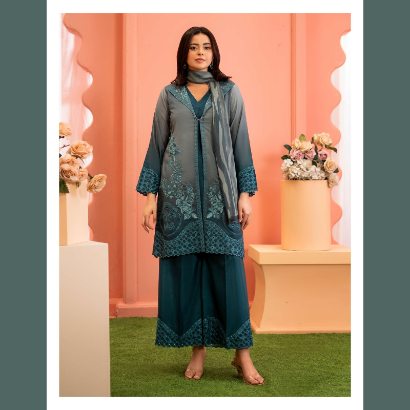 Elegant Embroidered 3-Piece Suit