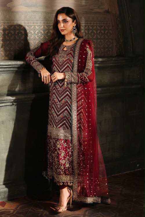Luxury Chiffon Suit with Adda Work & Net Dupatta