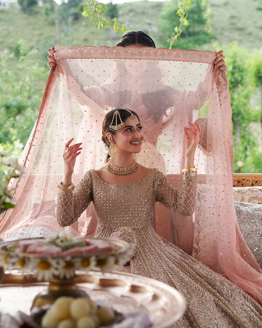 Eastern Clozet | Zar-e-Rani — Hand Embellished Double-Layered Pishwas