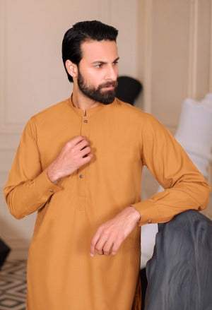Mustard Yellow Pakistani Men’s Kurta Shalwar ( MN335 )