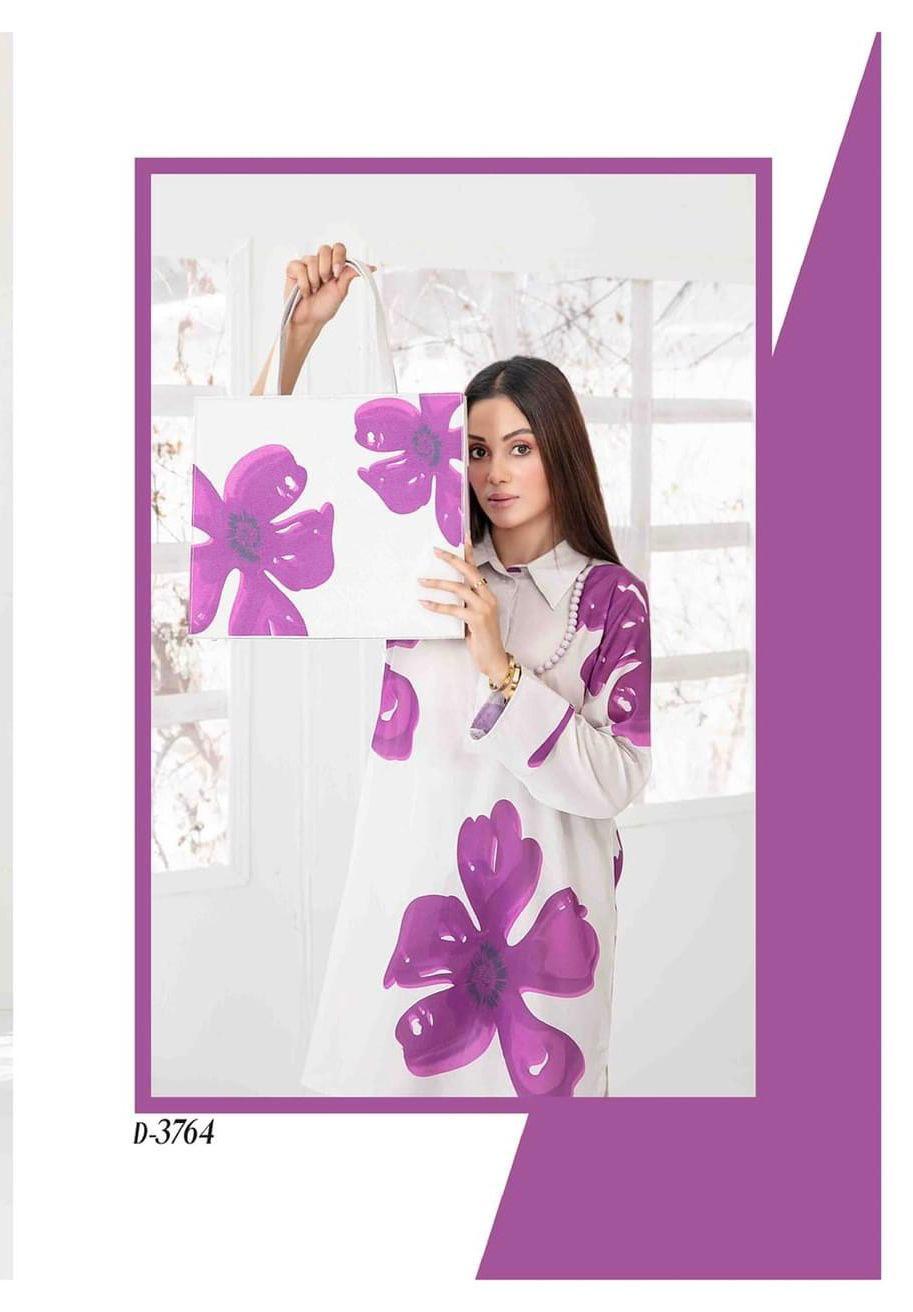Purple Bloom Printed Lawn Dress