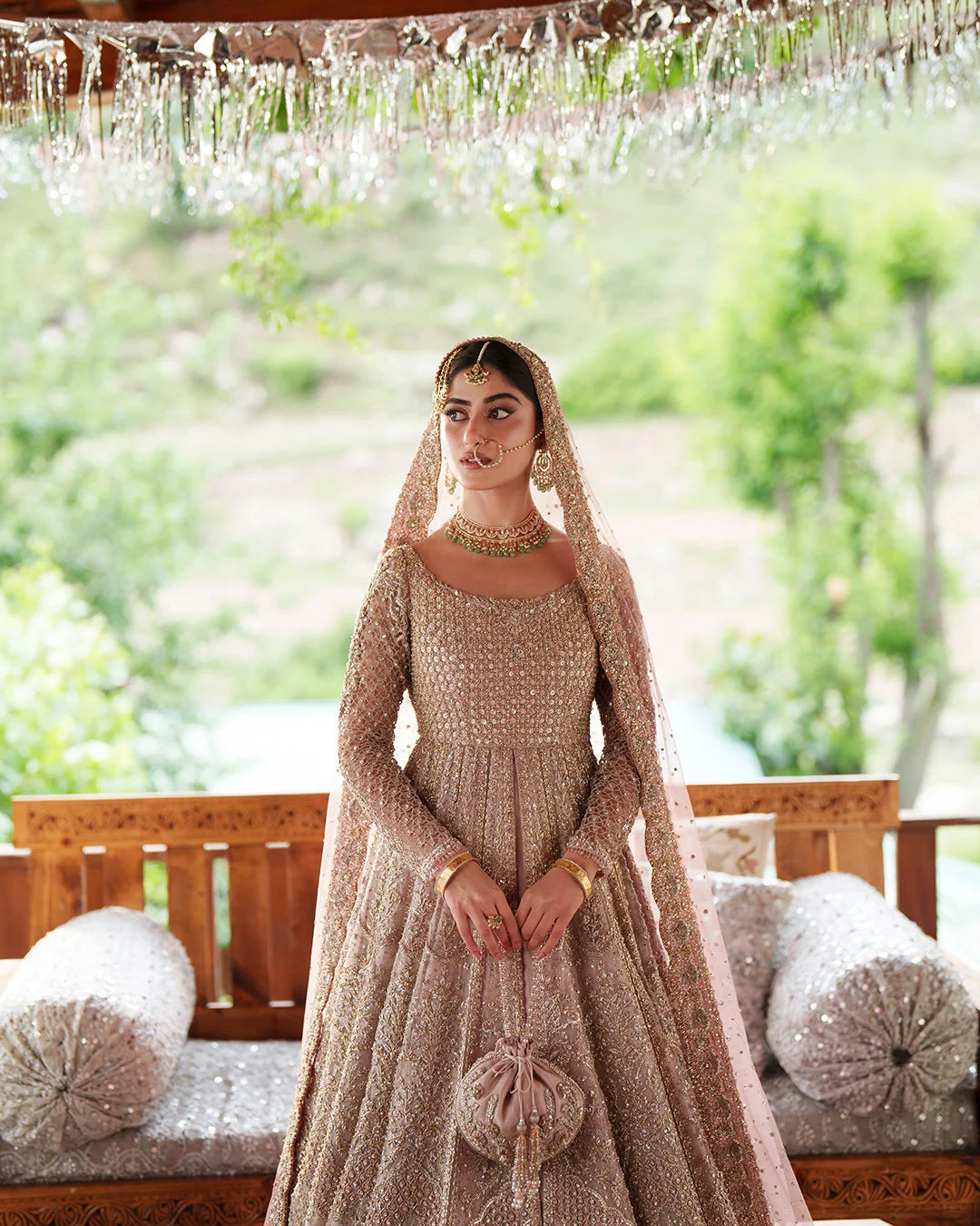 Eastern Clozet | Zar-e-Rani — Hand Embellished Double-Layered Pishwas