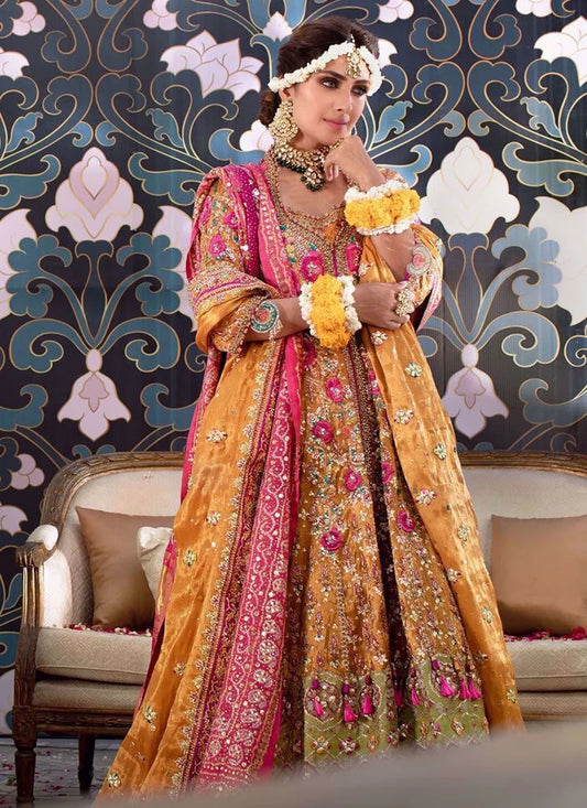 Pakistani Bridal Farshi Lehenga with Zardozi & Dabka Work – Wedding Wear