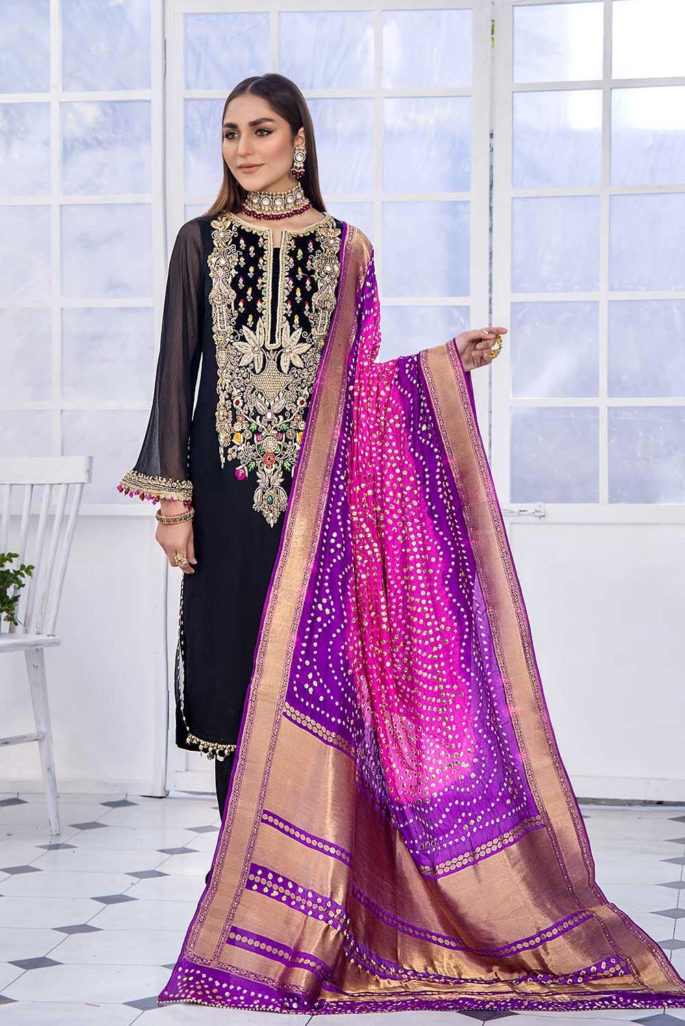 Luxury Pret with Dabka Hand Work on Crinkle Chiffon