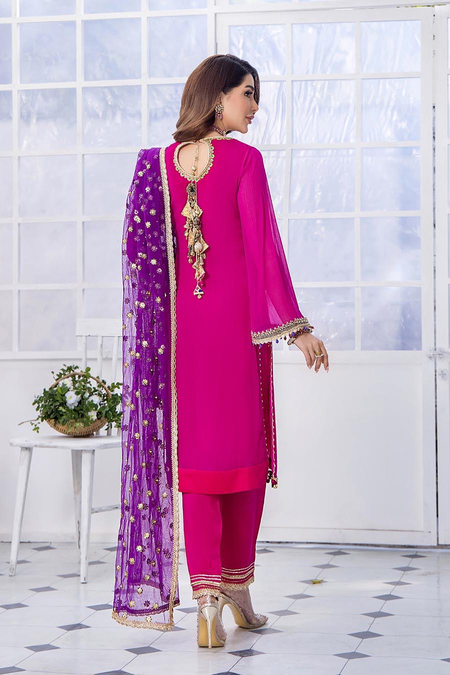Luxury Pret with Dabka Hand Work on Crinkle Chiffon